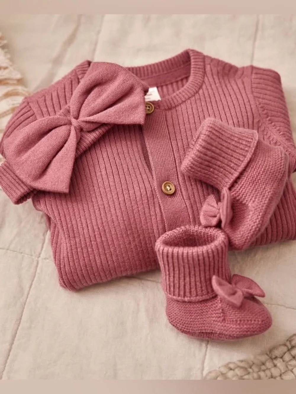 Gymboree Baby Girl ‘Take Me Home’ Mauve Romper Set Size 18-24 Months